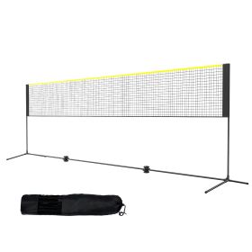 Badminton Net, Height Adjustable Volleyball Net, 17ft Wide Foldable Pickleball Net, Portable Easy Setup Tennis Net Set with Poles, Stand and Carr