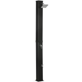 10.6 Gallons Solar Heated Shower w/ Free-Rotating Shower Head, Temperature Adjustment & Foot Shower, for Backyard Poolside Beach Pool Spa 7ft